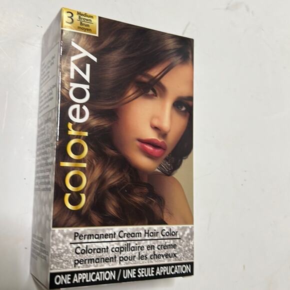 COLOREAZY MEDIUM BROWN PERMANENT CREAM HAIR COLOR 1 APPLICATION - Picture 1 of 6